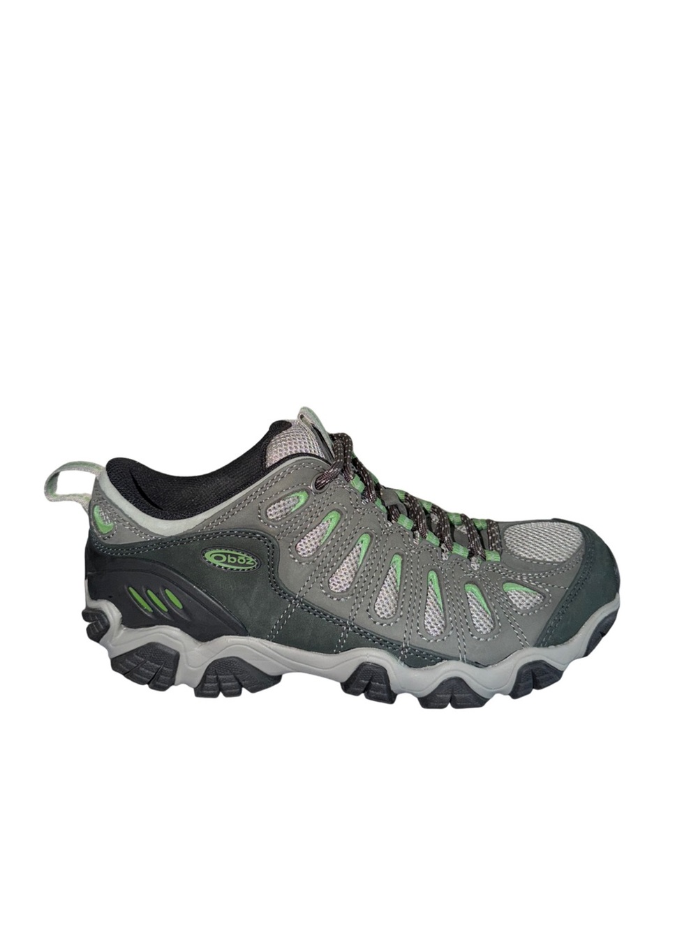 Women’s oboz Gray & Green Low-Cut Hiking Shoe size 9.5